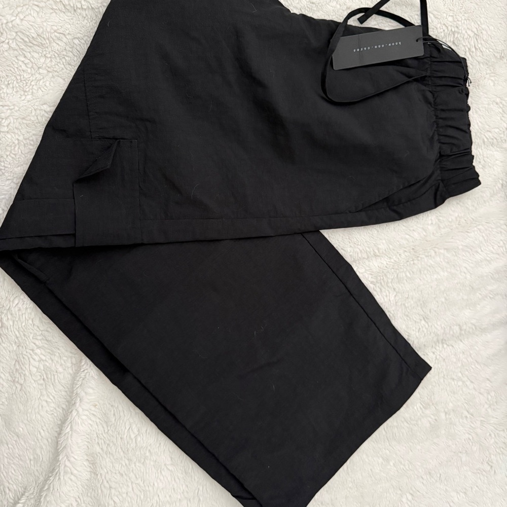 Womens Know One Cares Baggy Black Pants